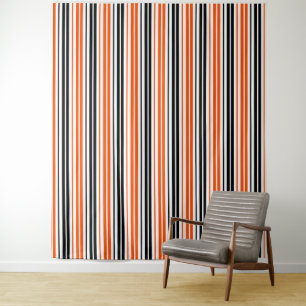 Tenture Motif de rayures orange noir blanc Design