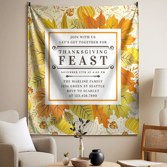 Tenture Motif de récolte de citrouilles d'automne (Créateur téléchargé)