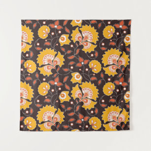 Tenture motif de style indien couleur fleurs sans soudure 