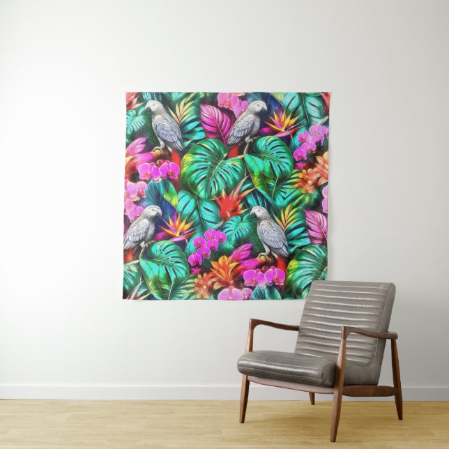 Tenture Motif de surface sans couture Jungle Dreams avec p (En situation)
