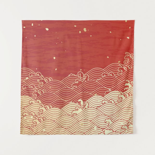 Tenture Motif de texture papier d'onde dorée (Devant)
