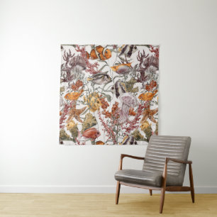 Tenture Motif de vie marine d'aquarelle