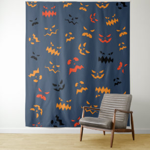 Tenture Motif de visages de citrouille mignons pour le mur