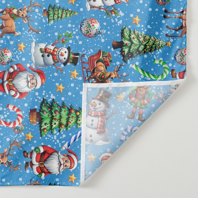 Tenture Motif décoratif de Noël sur fond bleu (Créateur téléchargé)
