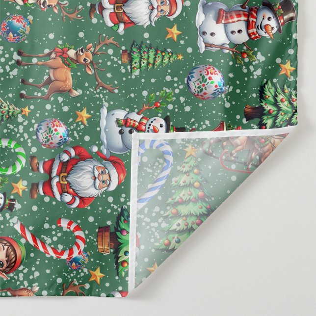 Tenture Motif décoratif de Noël sur fond vert (Créateur téléchargé)