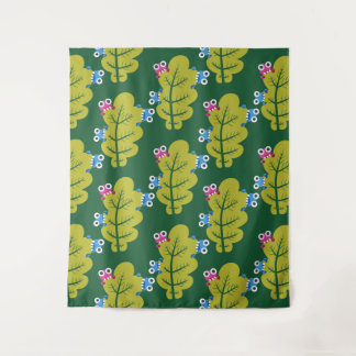 Tenture Motif des insectes mignons mangeant le feuille