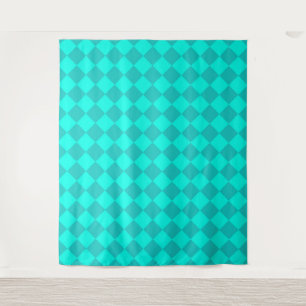 Tenture Motif diamant à carreaux sarcelle