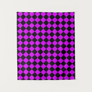 Tenture Motif diamant damier noir violet