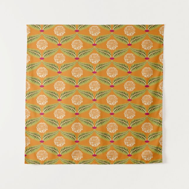 Tenture Motif d'illustration traditionnel indien. (Devant)
