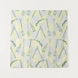 Tenture Motif d'outils de jardinage