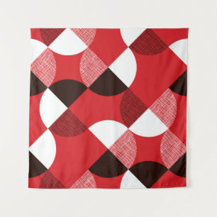Tenture Motif dynamique en diagonale texturée rouge