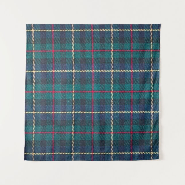 Tenture Motif écossais écossais rouge, vert, bleu. (Devant)