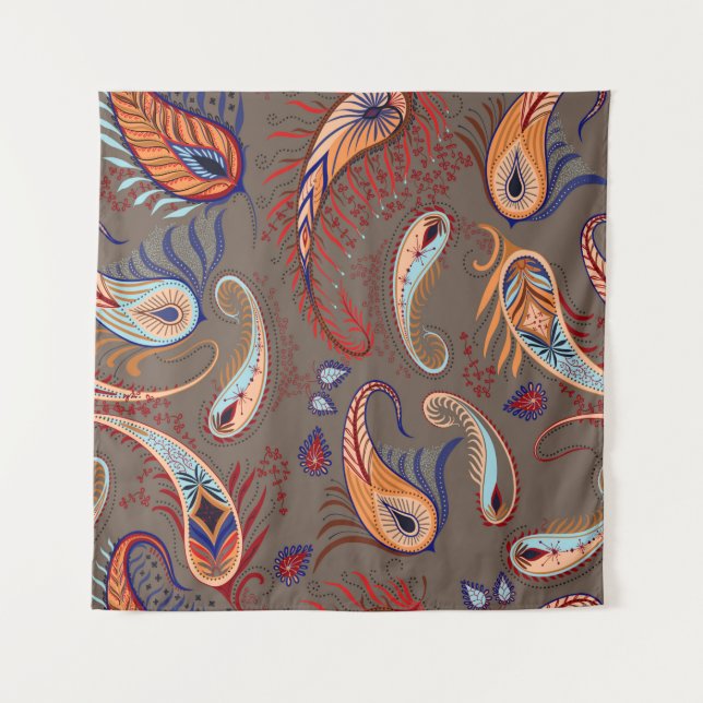 Tenture Motif élégant. illustration de paisley.  (Devant)