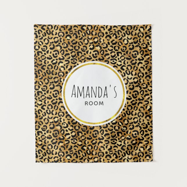 Tenture Motif Empreinte de léopard sauvage et exotique (Devant)