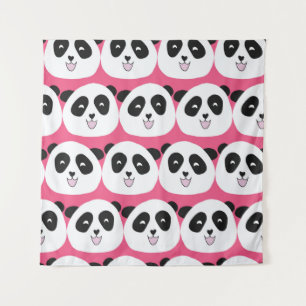 Tenture Motif enfant Ours panda répétition vintage transpa