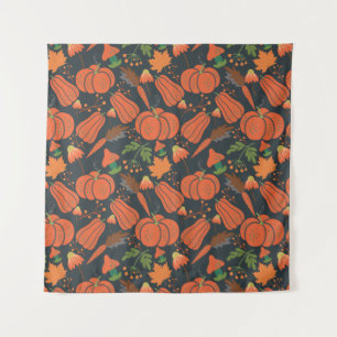 Tenture Motif et carottes citrouille rouge sans soudure