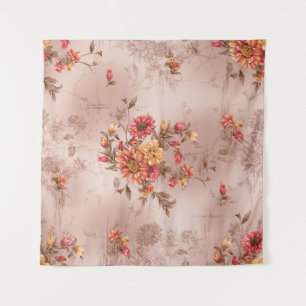 Tenture motif et fleur sans soudure avec fond de terre, fl