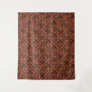 Tenture Motif ethnique marron beige monochrome.