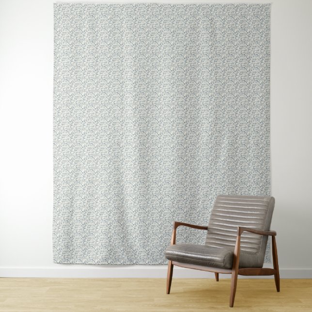 Tenture Motif eucalyptus bleu ardoise minimaliste des anné (En situation)