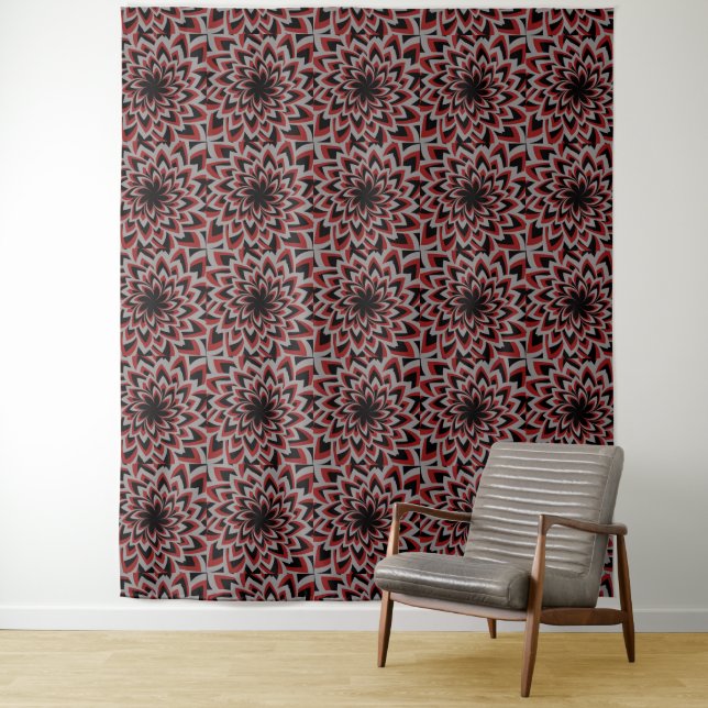 TENTURE MOTIF FLEUR TOURBILLON   (En situation)