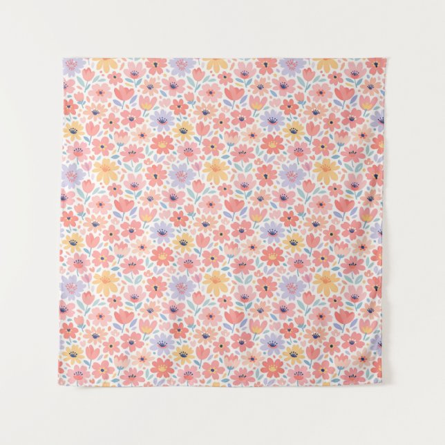 Tenture Motif floral abstrait moderne (Devant)