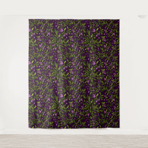 Tenture Motif floral artistique : fleurs violettes
