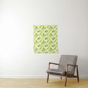 Tenture Motif floral avec rose jaune et fleurs de tulipe