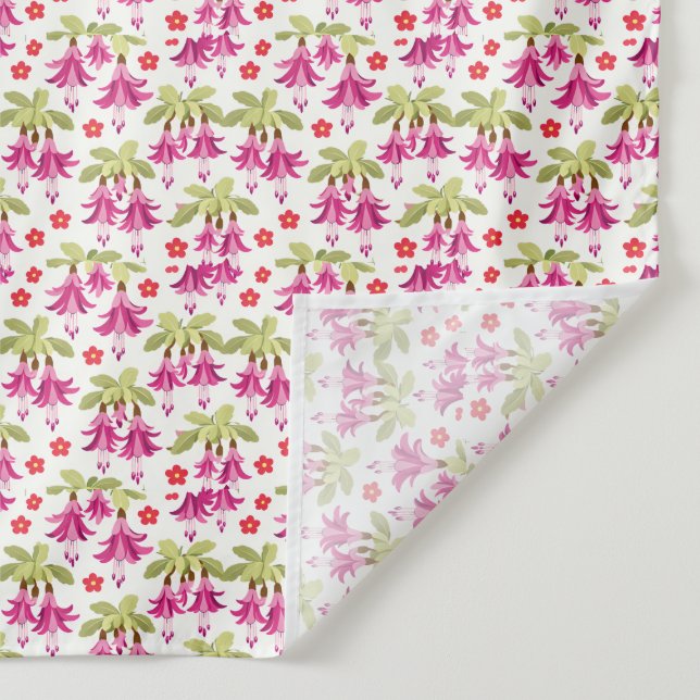 Tenture Motif floral fuchsia rose – Botanique rétro (Détail)