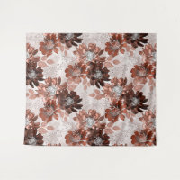 Motif floral gris-marron.
