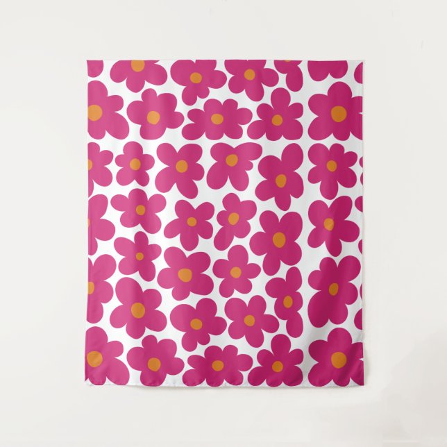Tenture Motif floral rose (Devant)