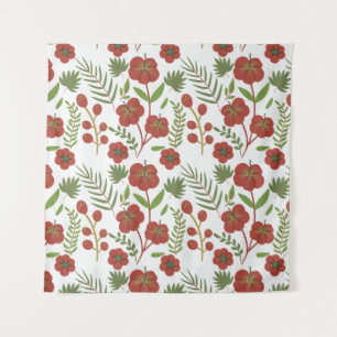 Tenture Motif floral rouge sans couture sur arrière - plan