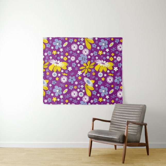 Tenture Motif floral sans couture (En situation (horizontale))