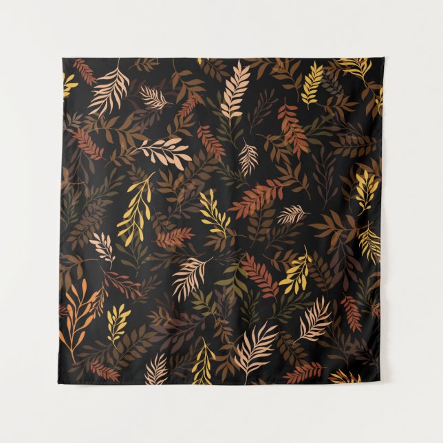 Tenture Motif floral sans couture avec feuilles. Patte tra (Devant)