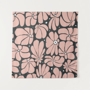 Tenture Motif floral sans couture avec gros fleurs stylisé