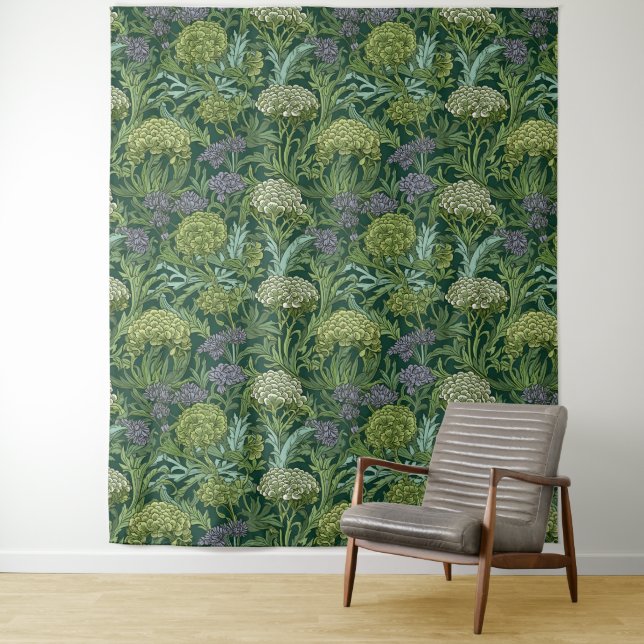 Tenture Motif floral sans couture de style William Morris (En situation)
