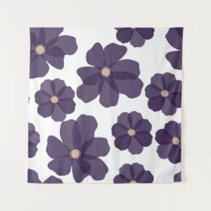 Tenture Motif floral sans soudure avec cos violet dessiné