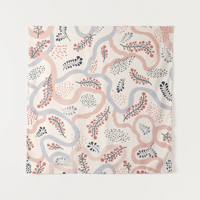 Tenture Motif floral sans soudure. Flore artistique dessin (Devant)