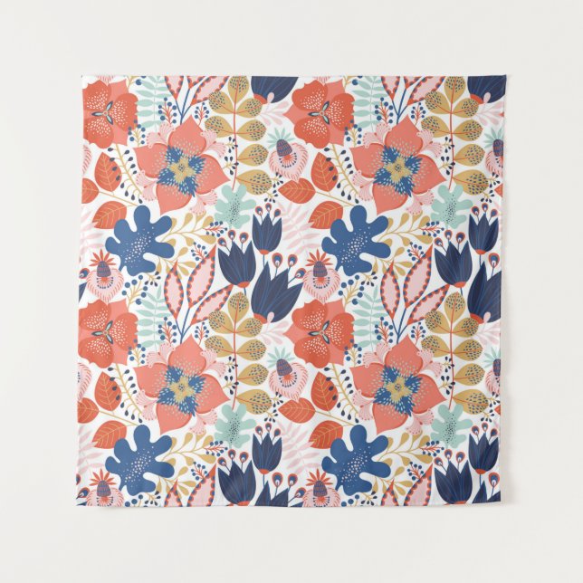 Tenture Motif floral transparent sur blanc. backgro Abstra (Devant)