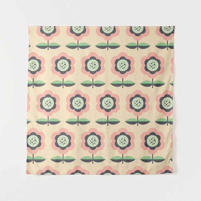 Tenture motif floral vintage transparent (Devant)
