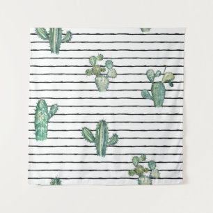 Tenture Motif fluide cactus aquarelle