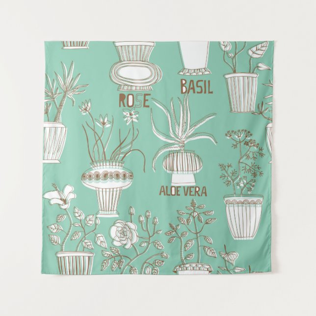 Tenture Motif fluide floral (Devant)