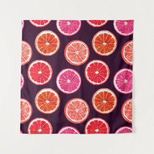 Tenture Motif foncé Citrus peint à la main