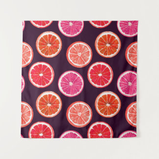 Tenture Motif foncé Citrus peint à la main