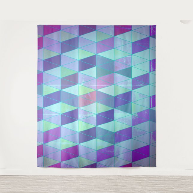 Tenture Motif géométrique Cubes en Triangles (Devant)