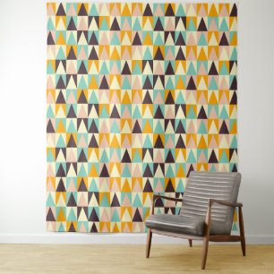 Tenture Motif géométrique de triangles multicolores