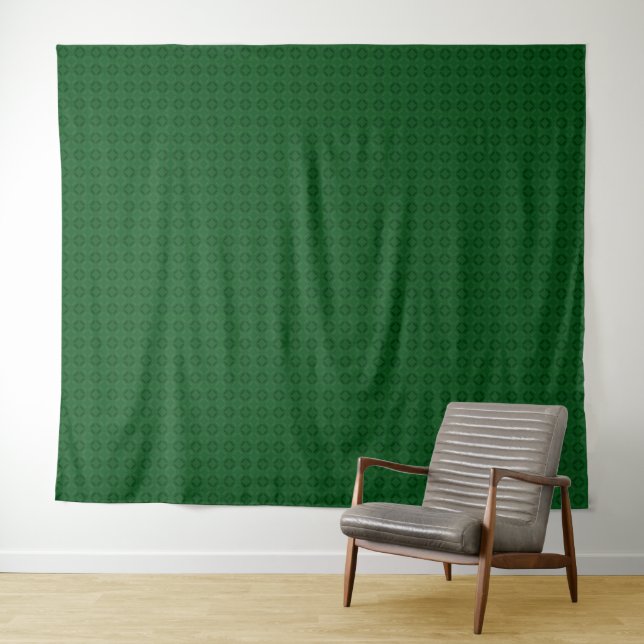 Tenture Motif géométrique élégant vert monochrome. (En situation (horizontale))