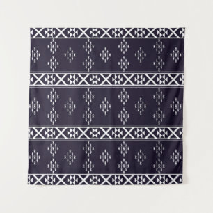 Tenture motif géométrique ethnique Abstrait Design bleu ar