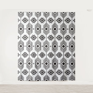 Tenture Motif géométrique ikat noir et blanc