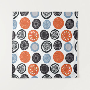 Tenture Motif géométrique moderne avec cercles dessinés