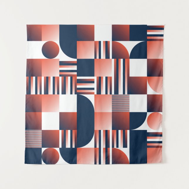 Tenture Motif géométrique moderne transparent (Devant)